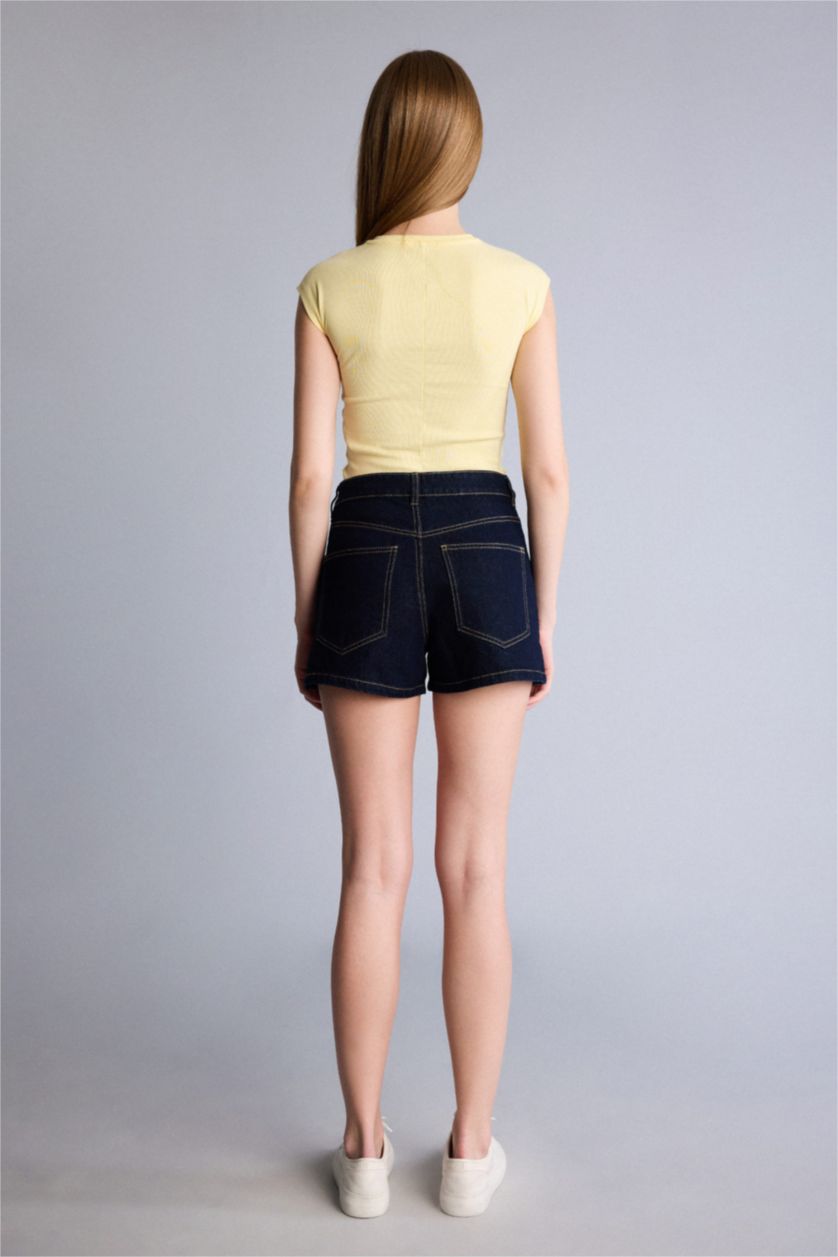 Женщины Черно-синий Mom Fit Denim