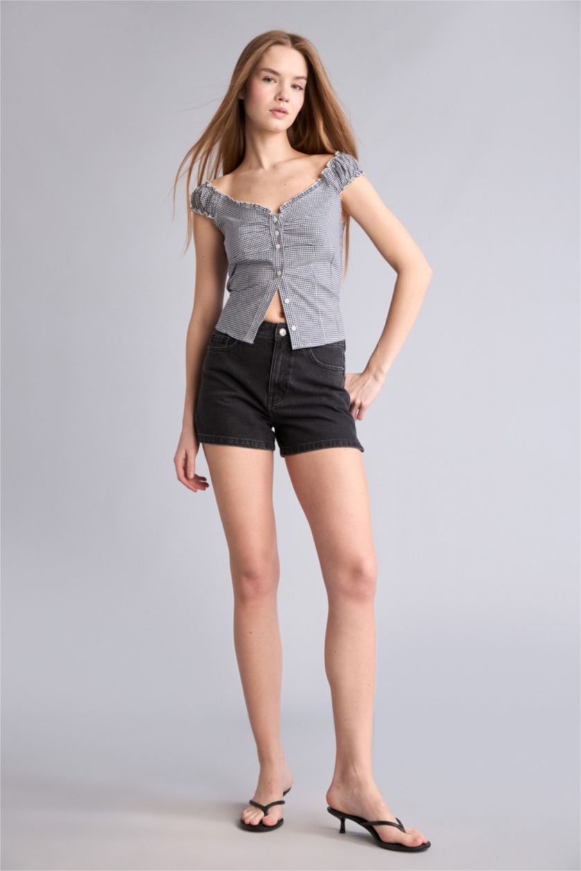 Женщины Черный Mom Fit Denim