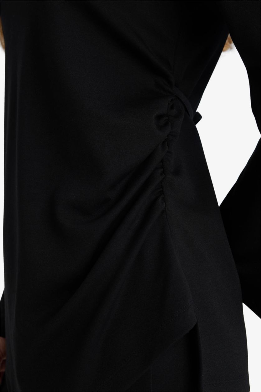 حريمي أسود تونيك كم طويل قصة عادية