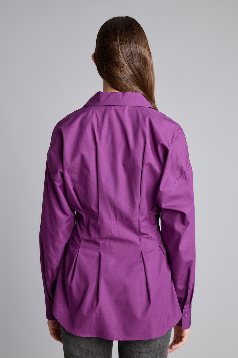 WOMAN Purple Slim Fit Poplin Long Sleeve Shirt