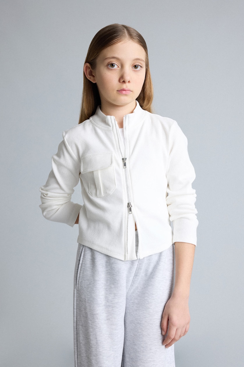 Young Girls - Teen Girls Ecru Slim Fit Tippet Cardigan