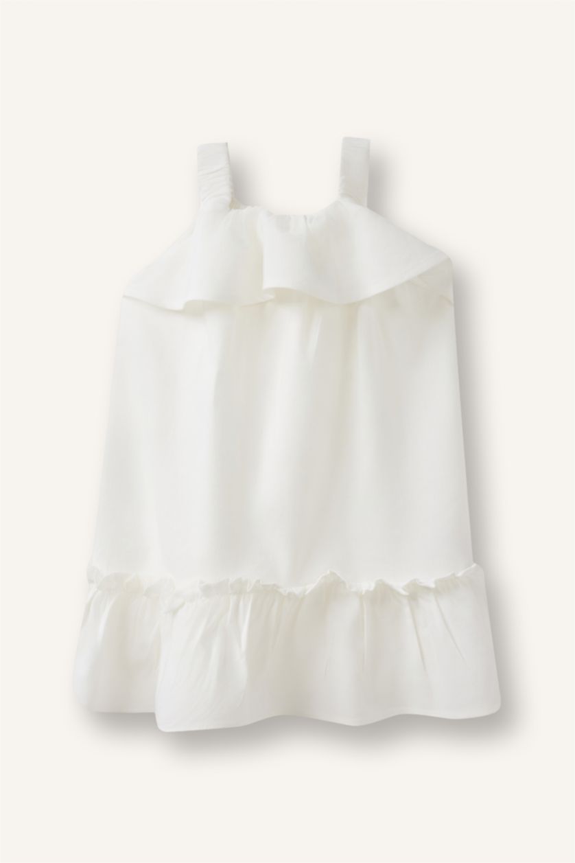 BABY GIRL Ecru Regular Fit Sleeveless Woven Dress