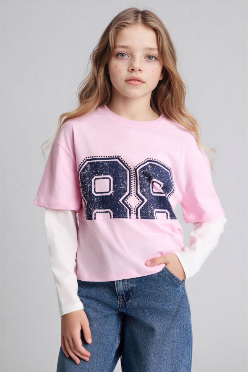 Girls & Teens Pink Regular Fit Long Sleeve T-Shirt