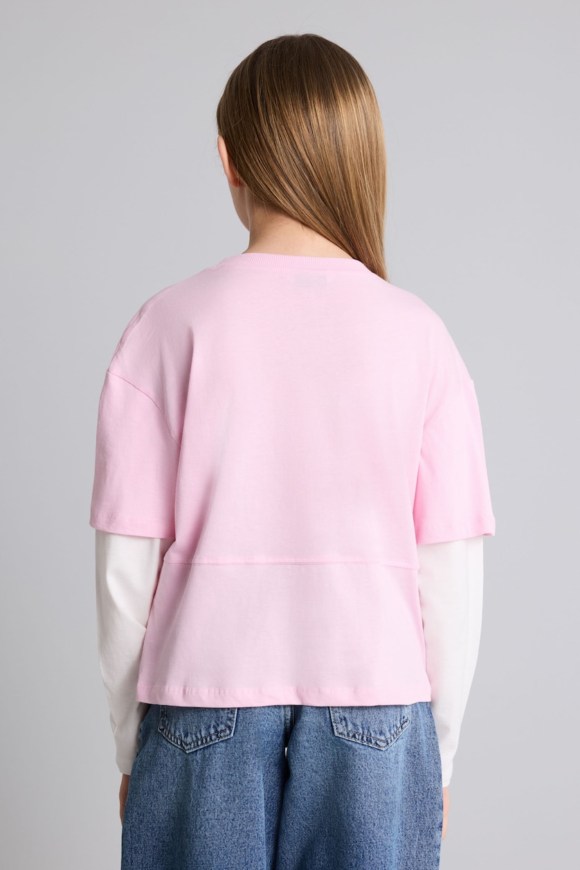 Young Girls - Teen Girls Pink Regular Fit Long Sleeve T-Shirt