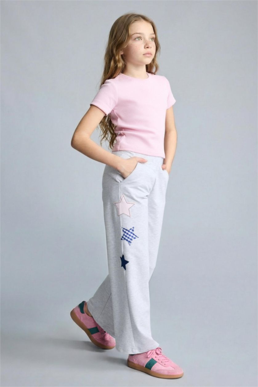 Young Girls - Teen Girls Light Grey Melange Wide Leg Trousers