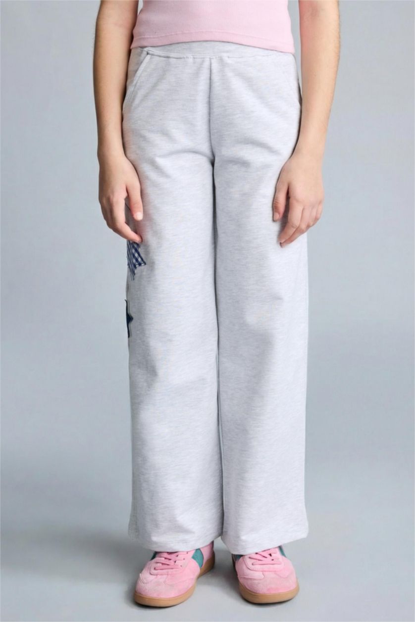 Young Girls - Teen Girls Light Grey Melange Wide Leg Trousers