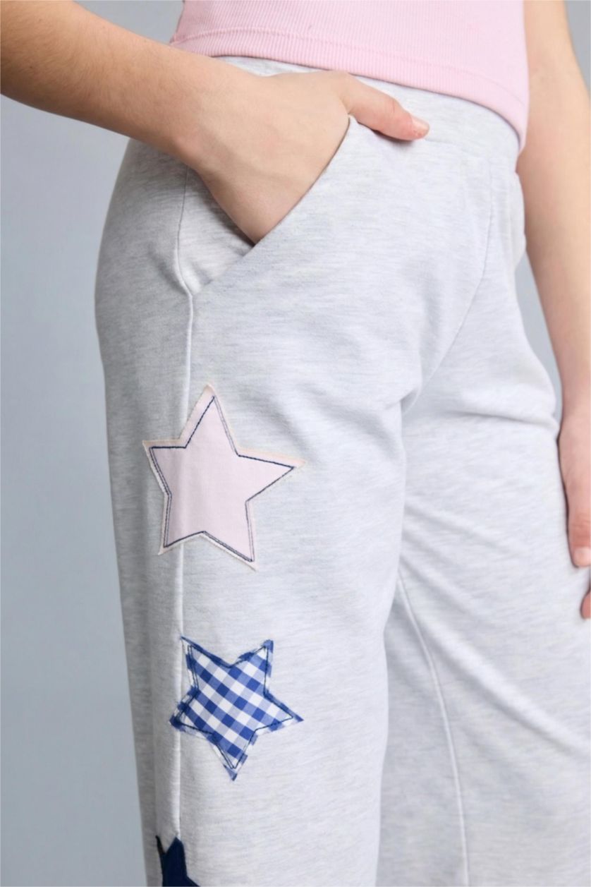 Young Girls - Teen Girls Light Grey Melange Wide Leg Trousers