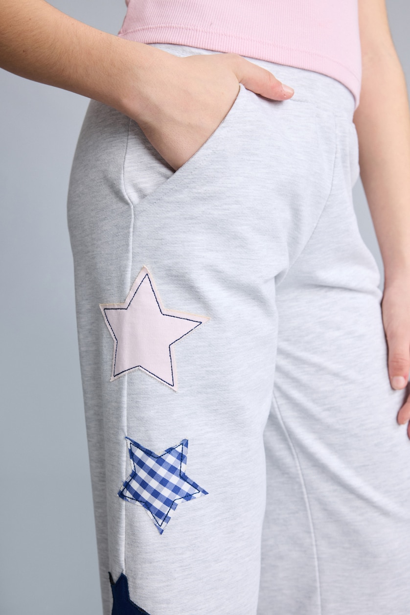 GIRLS & TEENS Light Grey Melange Wide Leg Trousers