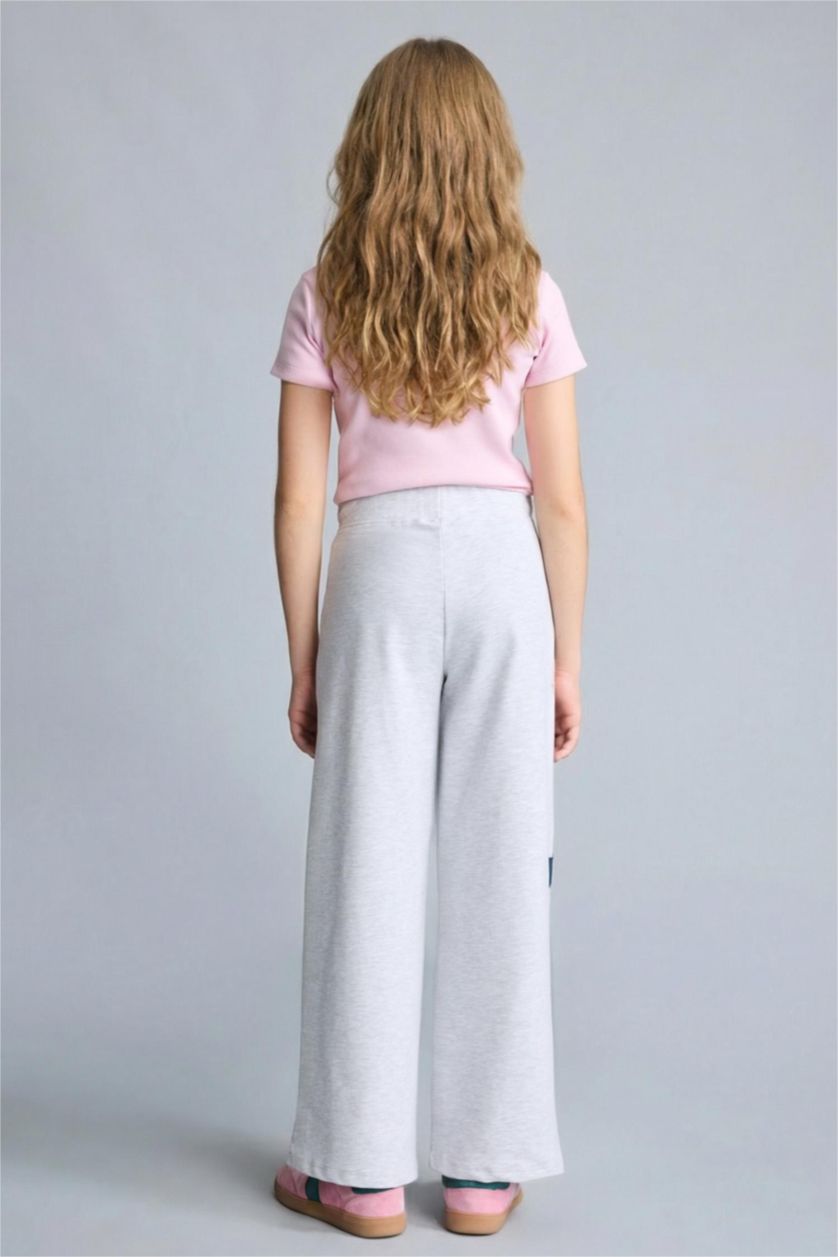Young Girls - Teen Girls Light Grey Melange Wide Leg Trousers