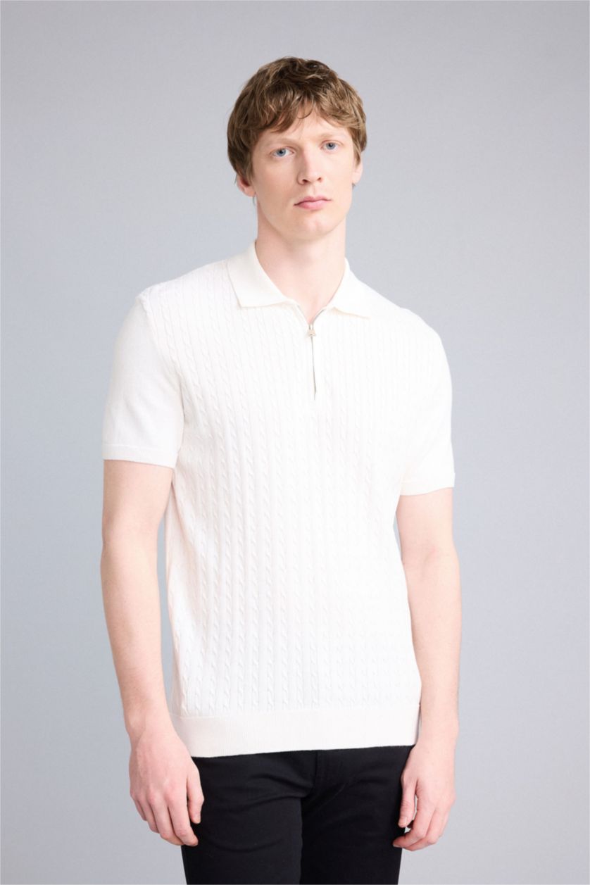 رجالي بيج فاتح Man Short Sleeve Polo T-Shirt