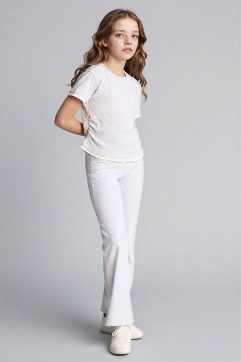 Girls & Teens Light Grey Melange Girl Flare Standart Leggings