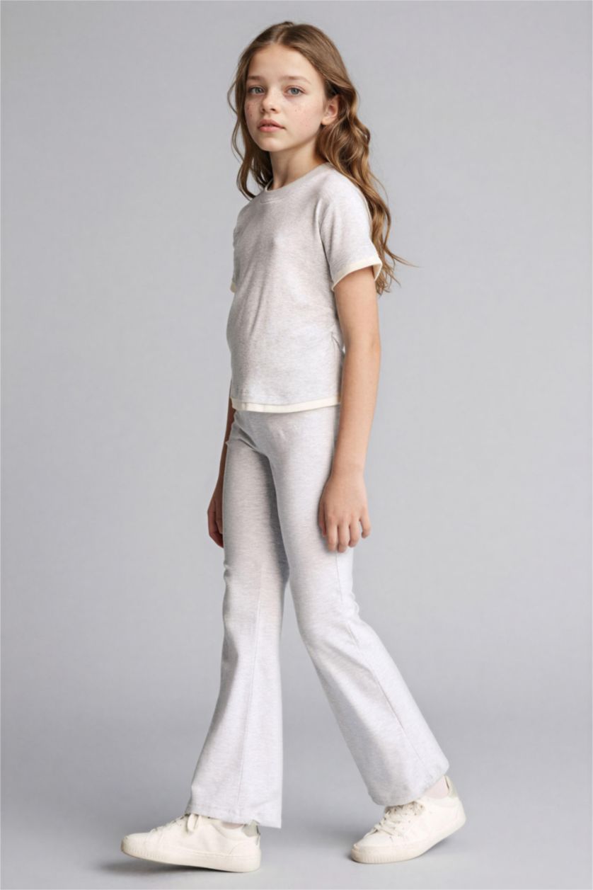 Girls & Teens Light Grey Melange Girl Flare Standart Leggings