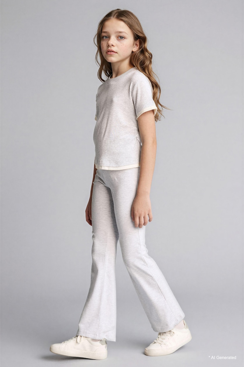 GIRLS & TEENS Light Grey Melange Girl Leggings