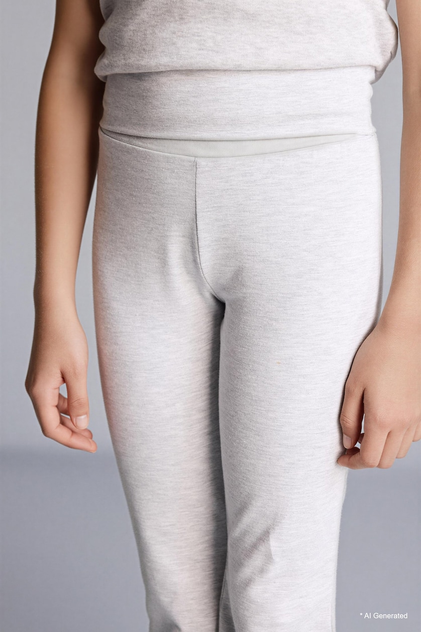 GIRLS & TEENS Light Grey Melange Girl Leggings