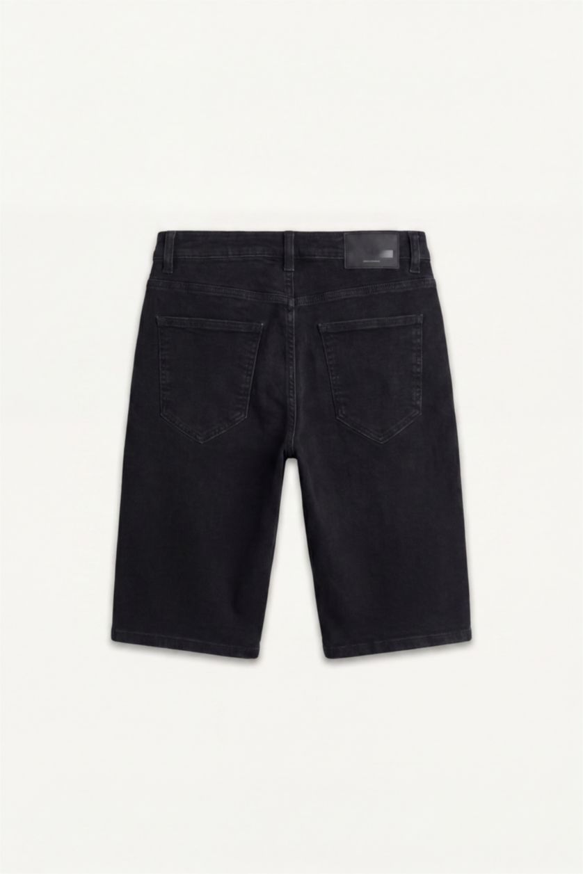 Erkek Siyah Regular Fit Bermuda Şort