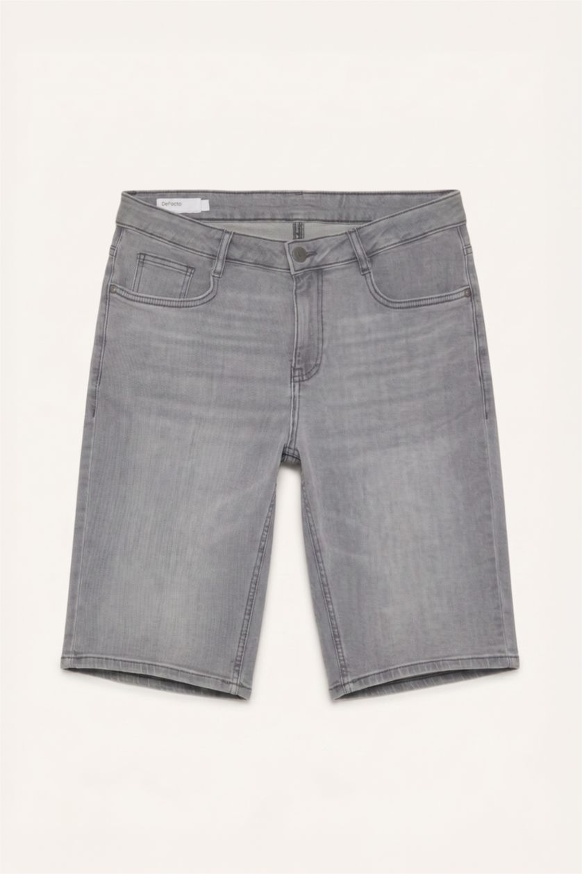 MAN Grey Regular Fit Bermuda Shorts