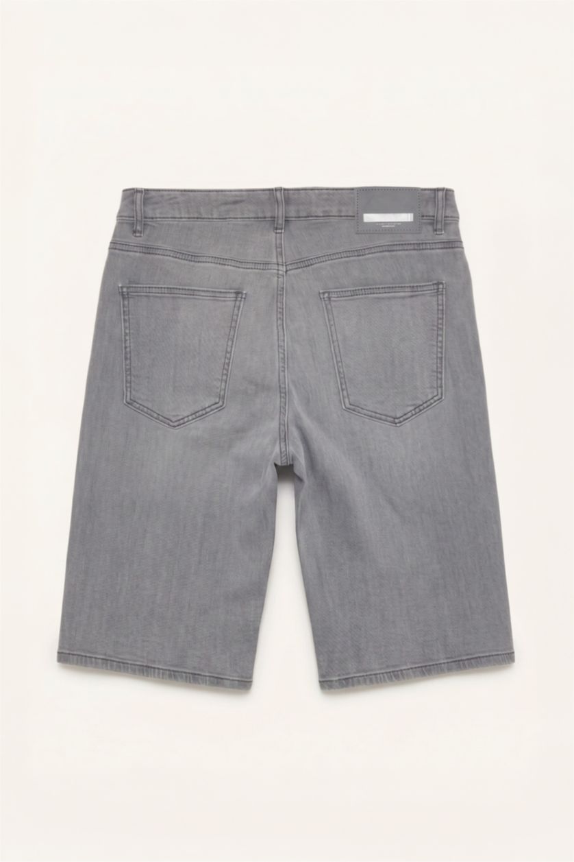 MAN Grey Regular Fit Bermuda Shorts