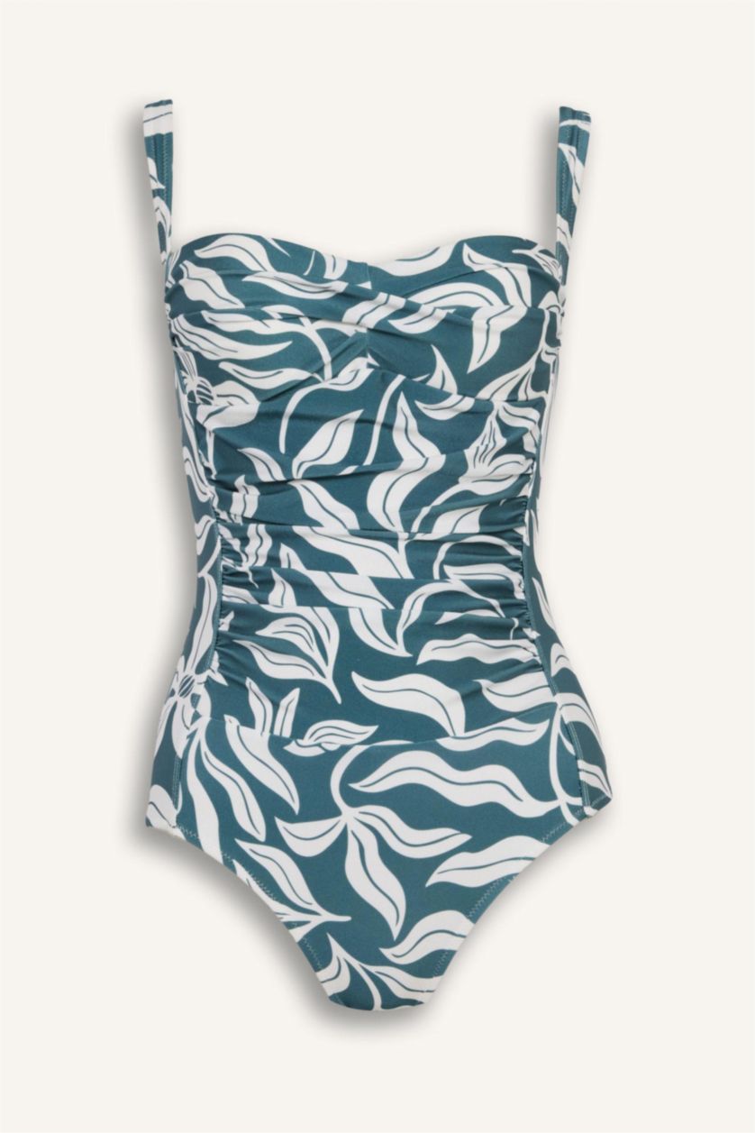 Әйелдерге Қою жасыл Regular Fit суға шомылу киімі