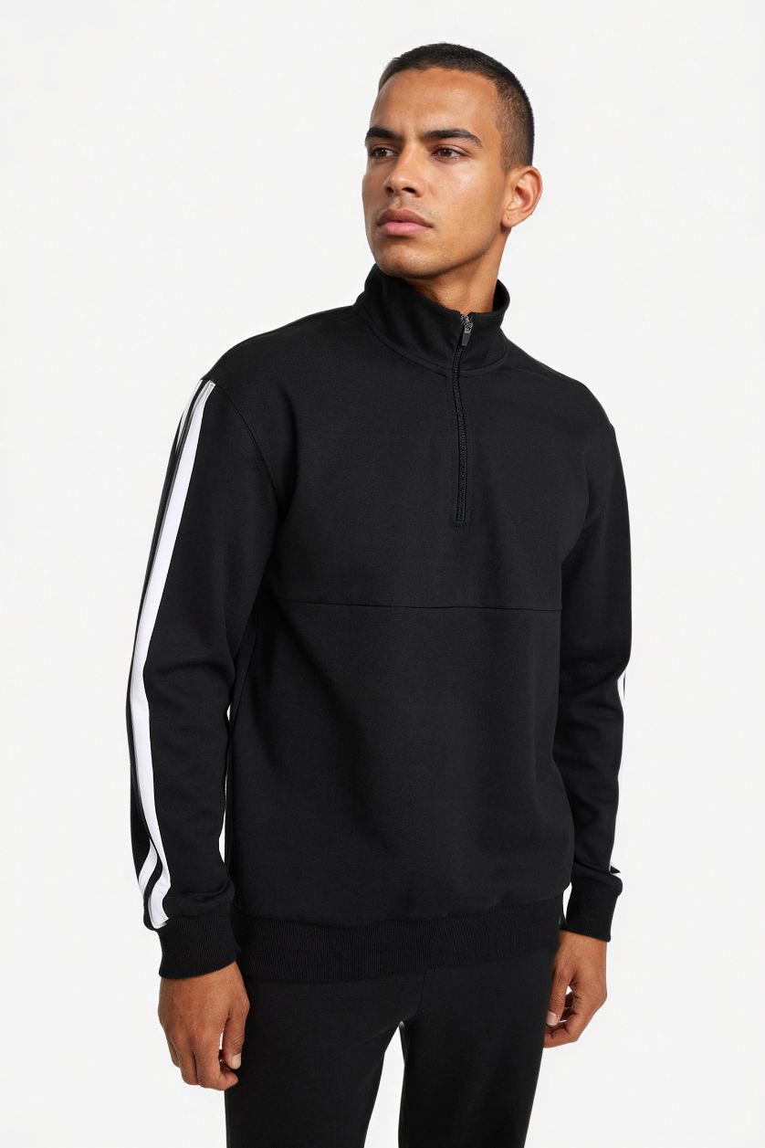 Man Black Standard Fit Sweatshirt