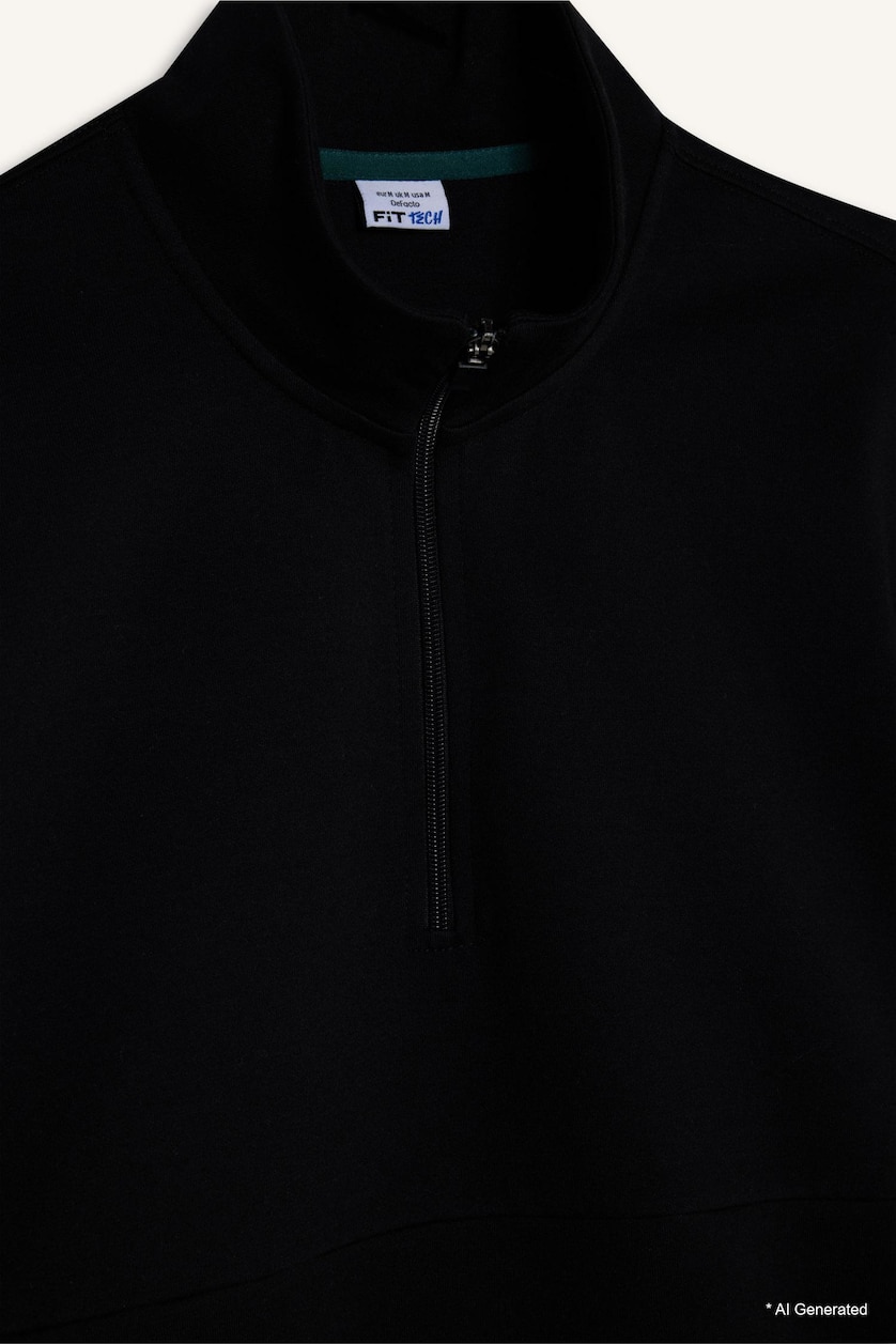 Erkek Siyah Standart Fıt Sweatshirt