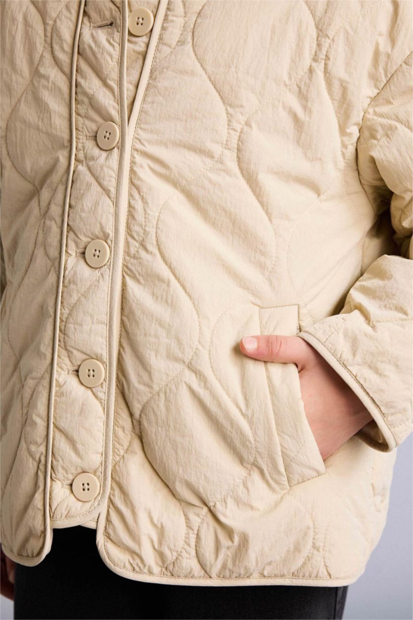 Kız Çocuk - Genç Kız Ekru Mont Kız Çocuk