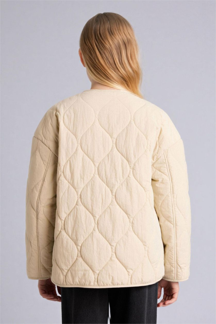 Kız Çocuk - Genç Kız Ekru Mont Kız Çocuk