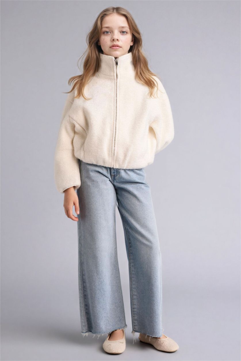 Girls & Teens Ecru Girl Turtleneck Puffer Jacket