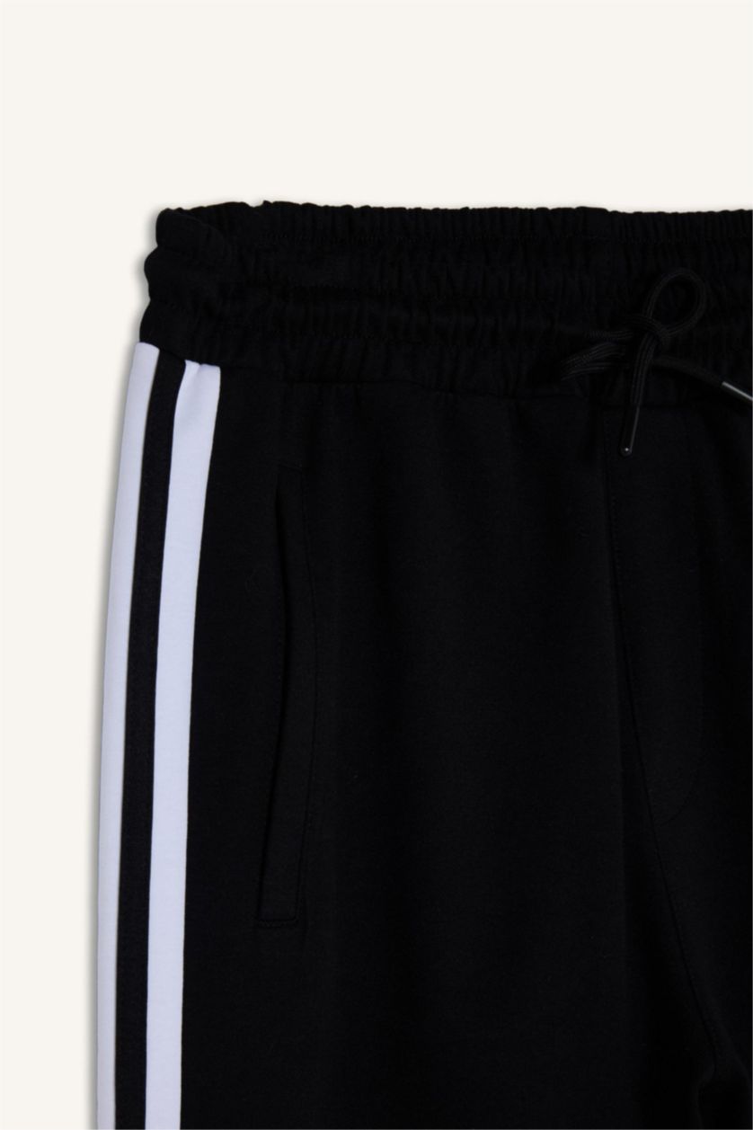 Erkek Siyah Standart Fıt Jogger Eşofman Altı