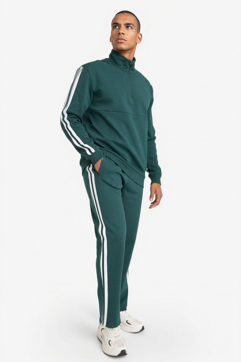 Erkek Koyu Yeşil Standart Fıt Jogger Eşofman Altı
