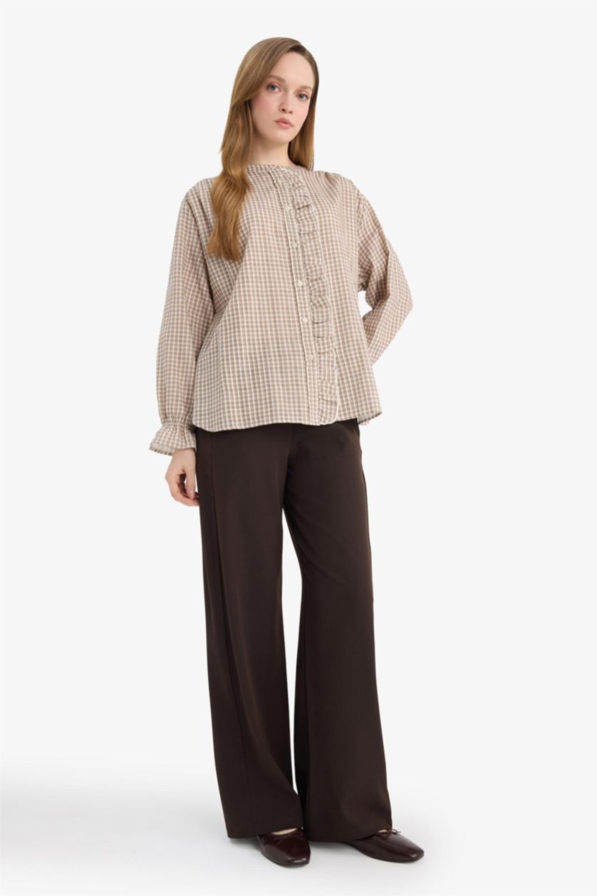 Woman Brown Regular Fit Trousers
