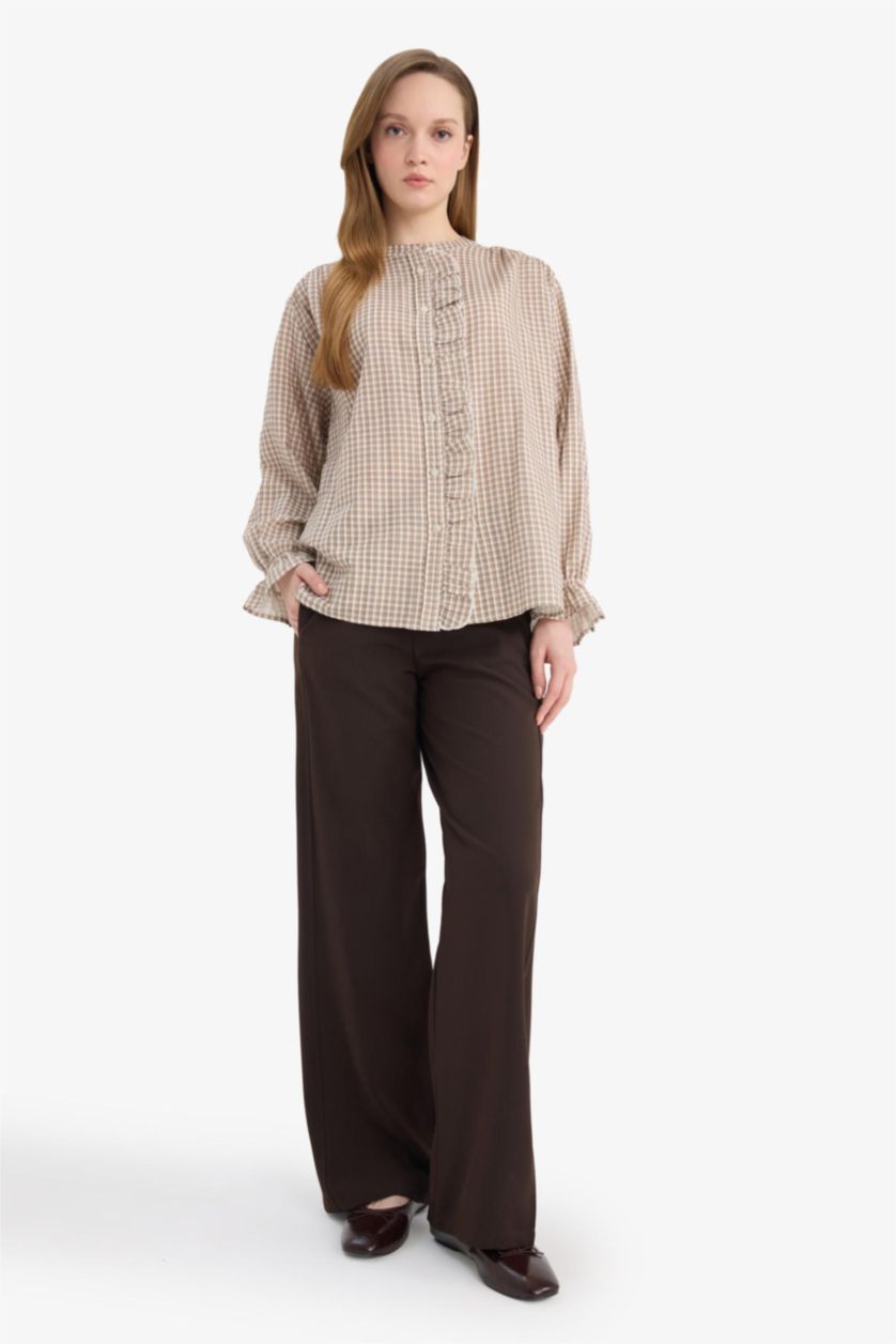 Woman Brown Regular Fit Trousers