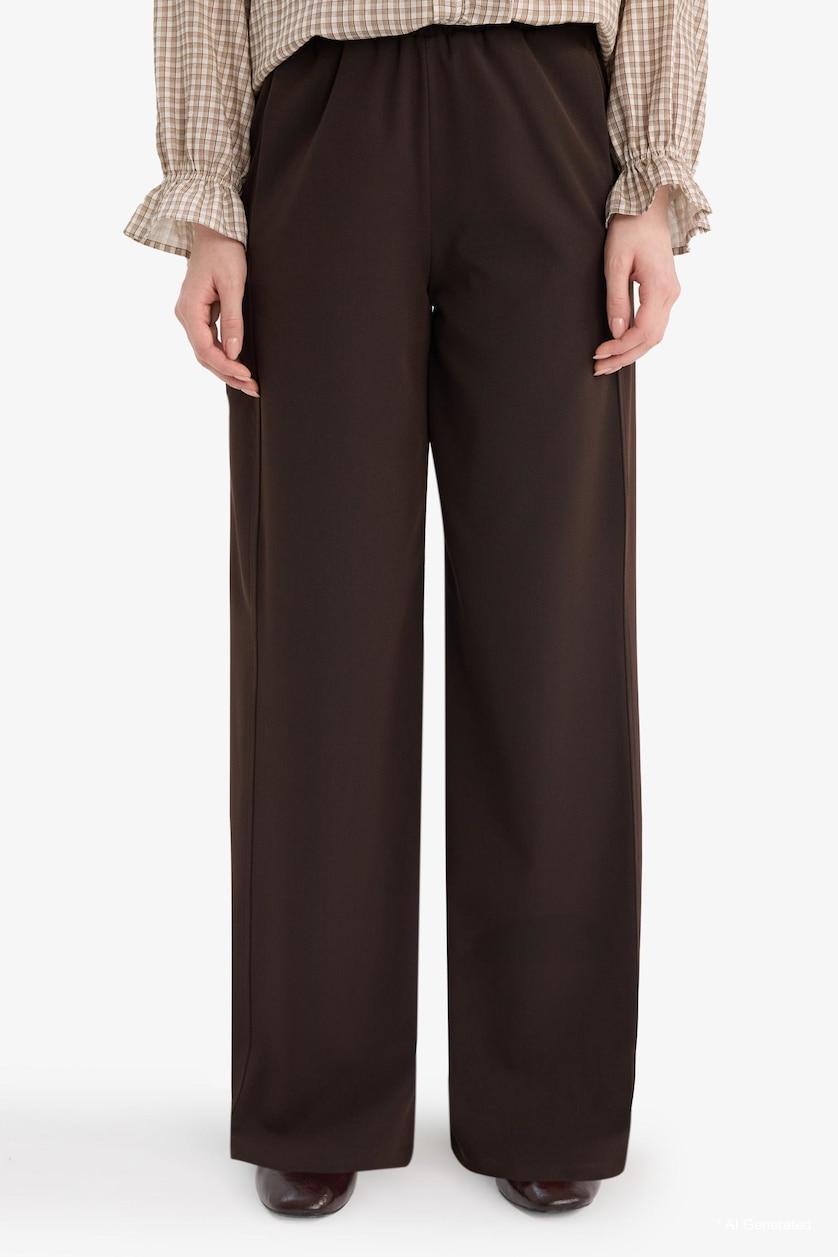 WOMAN Brown Regular Fit Trousers