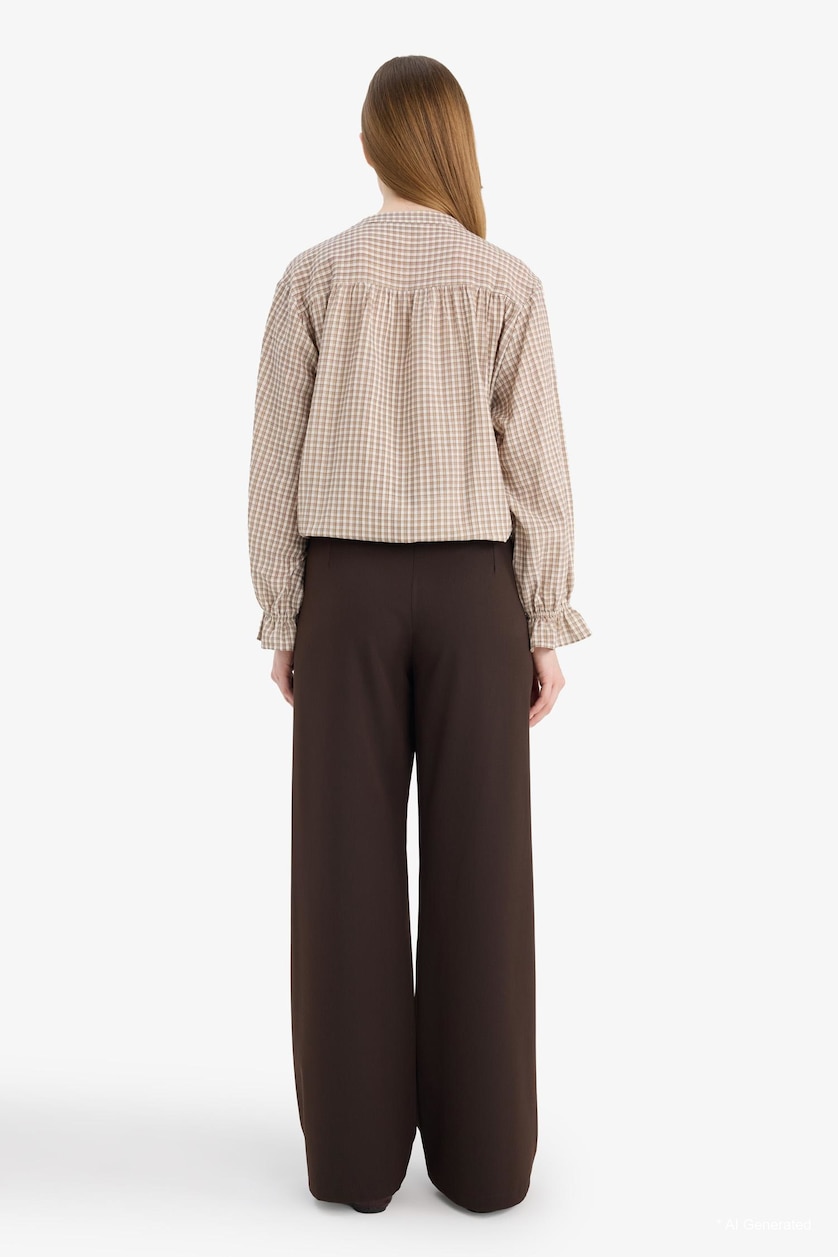 WOMAN Brown Regular Fit Trousers