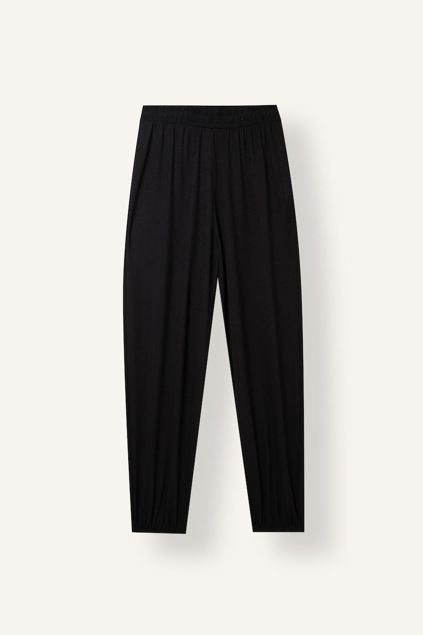 WOMAN Black Balloon Fit Basic Trousers