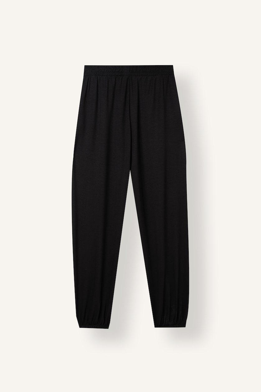 WOMAN Black Balloon Fit Basic Trousers