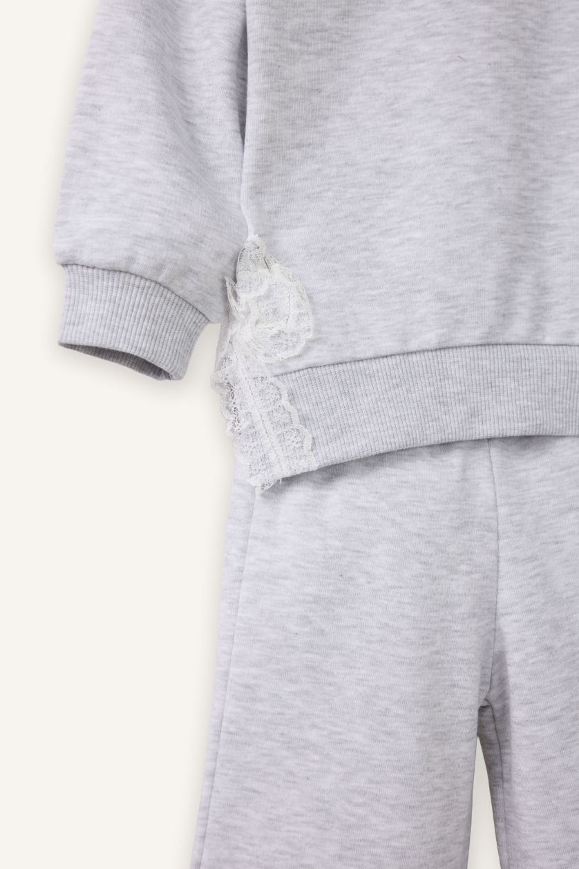 BABY GIRL Light Grey Melange Baby Girl 2 Piece Set