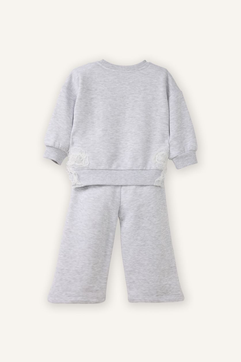 BABY GIRL Light Grey Melange Baby Girl 2 Piece Set