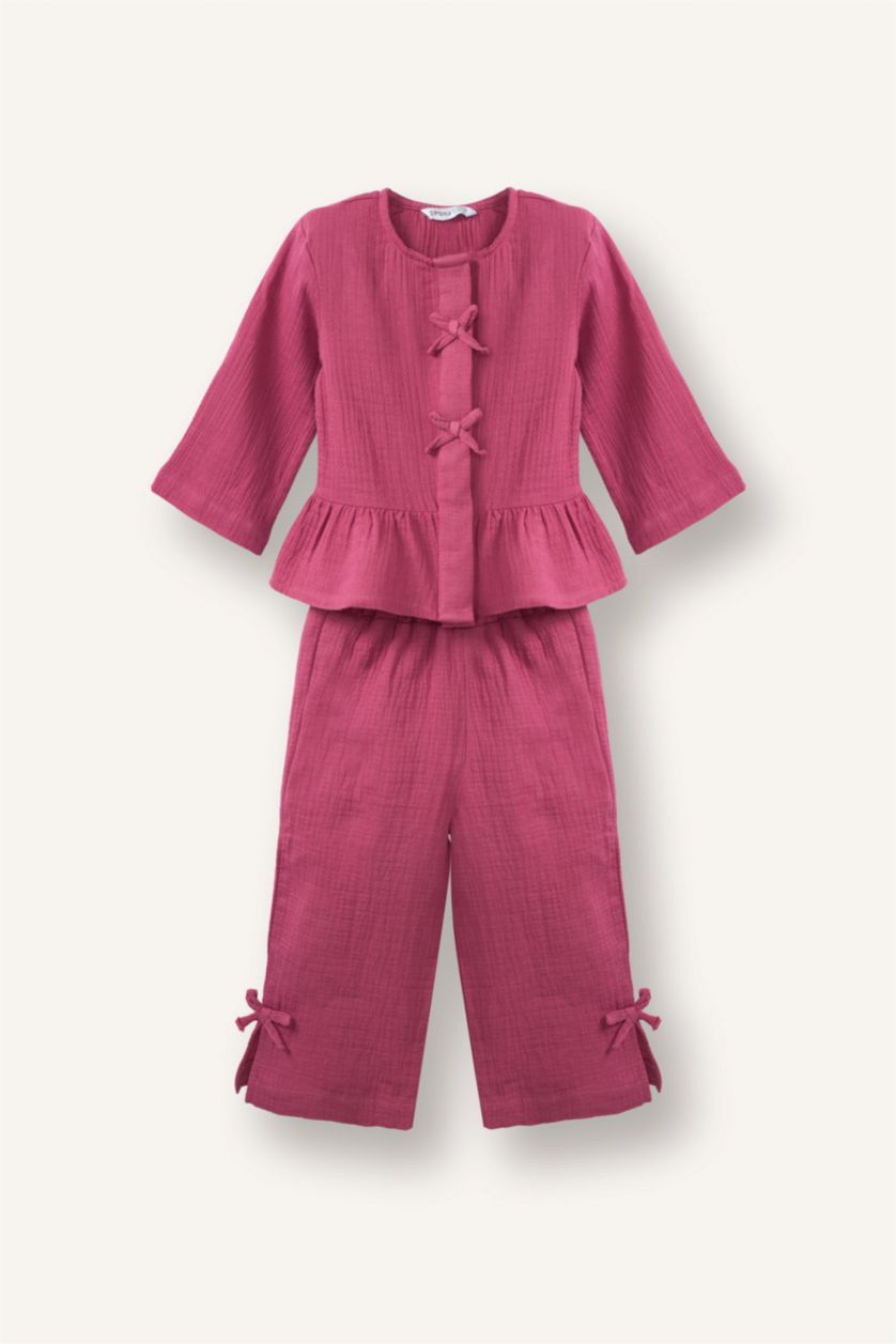 Kız Bebek Gülkurusu Müslin 2'li Takım Kız Bebek