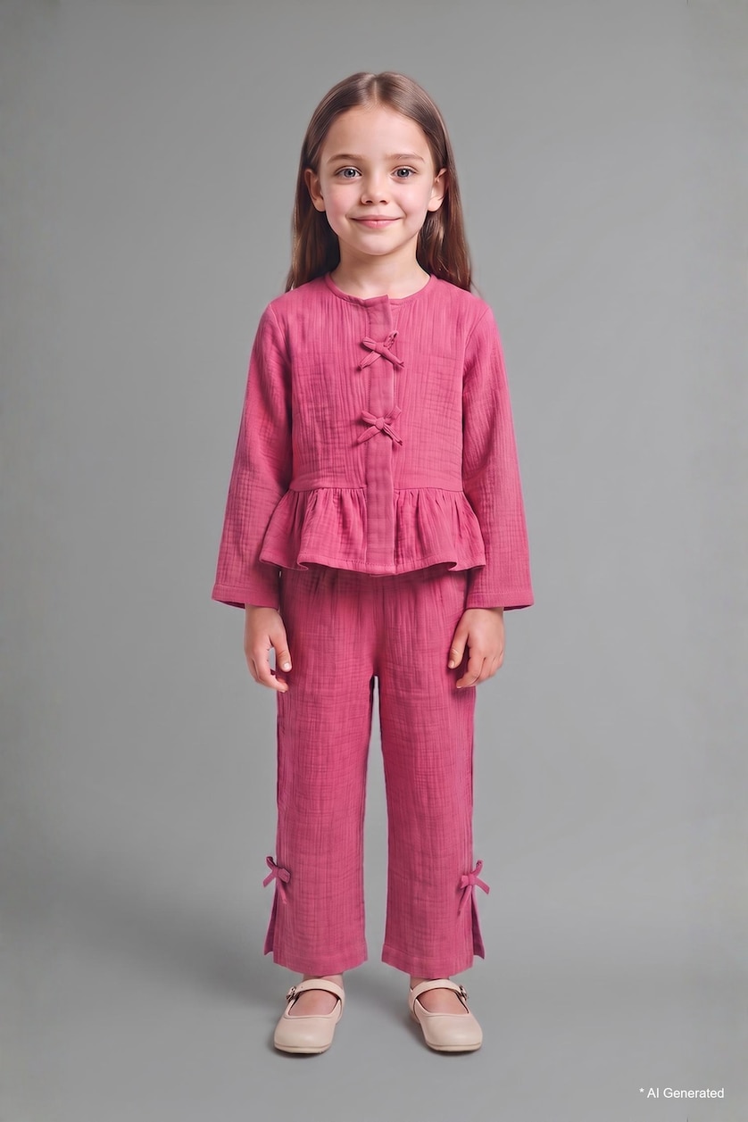 طفلة صغيرة وردي Baby Girl Muslin 2 Piece Set