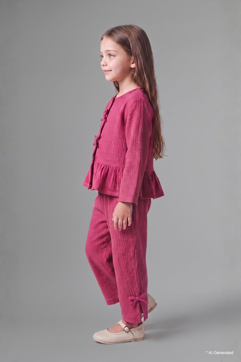طفلة صغيرة وردي Baby Girl Muslin 2 Piece Set