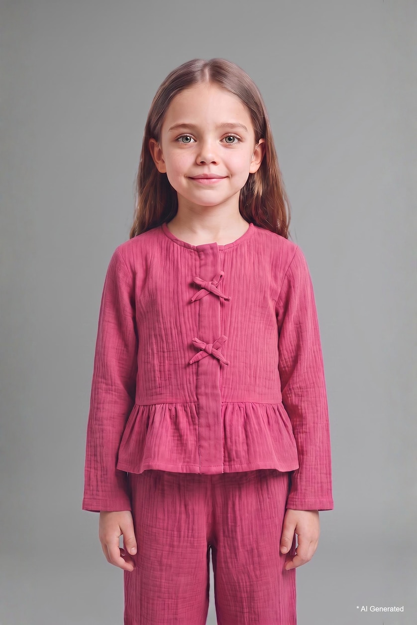 طفلة صغيرة وردي Baby Girl Muslin 2 Piece Set