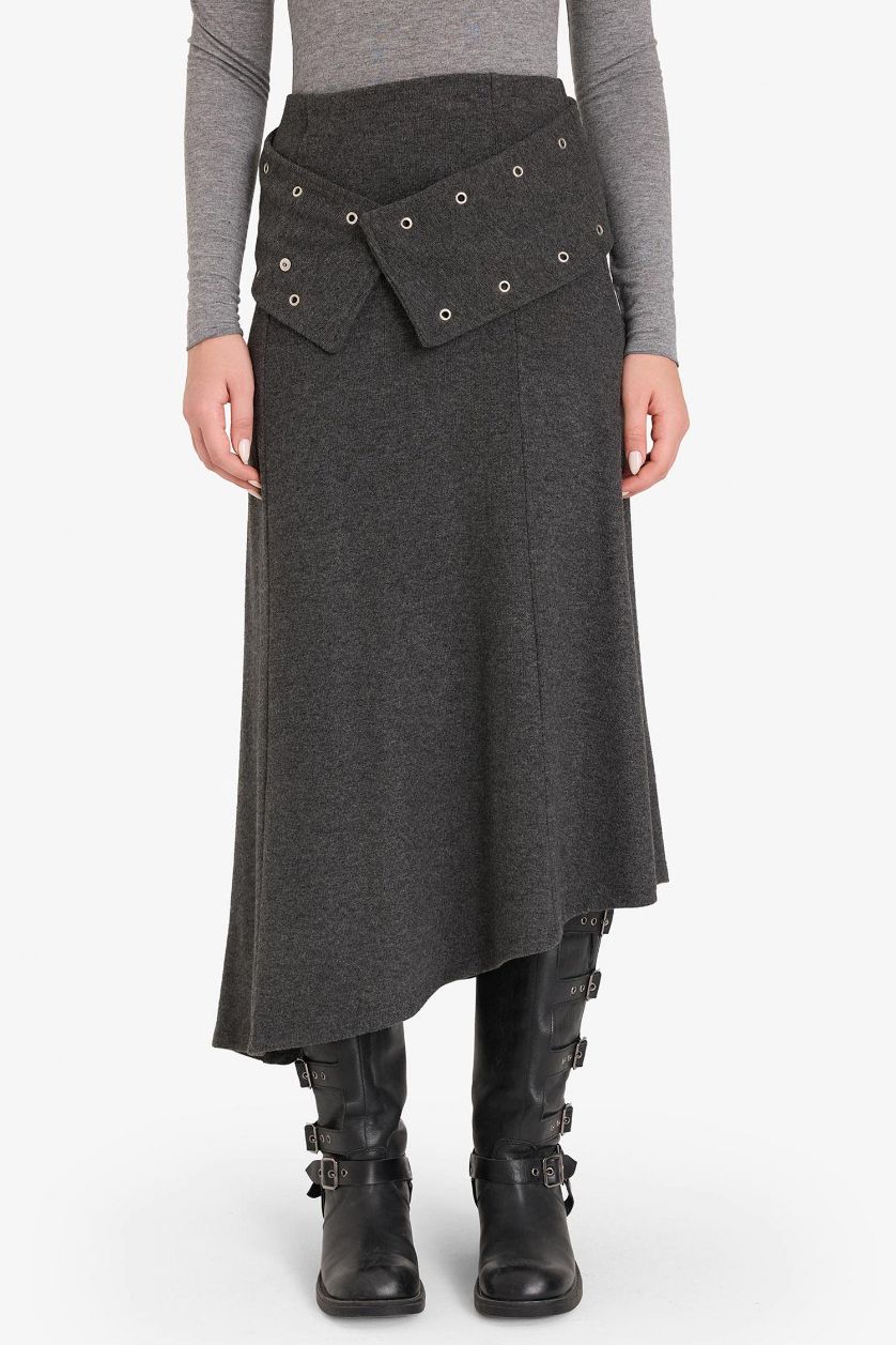 حريمي أنثرا جيبة تريكو ميدي بقصة A بخصر عادي