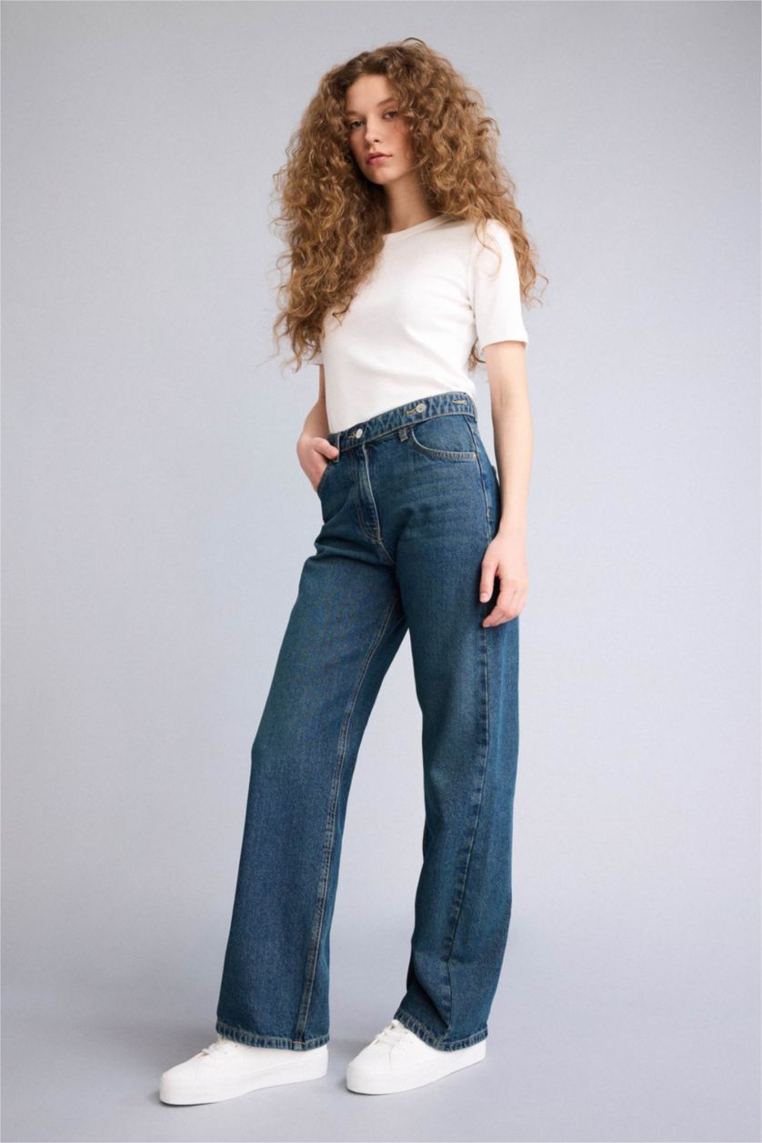 WOMAN Blue 90's Wide Leg High Waist Long Jeans