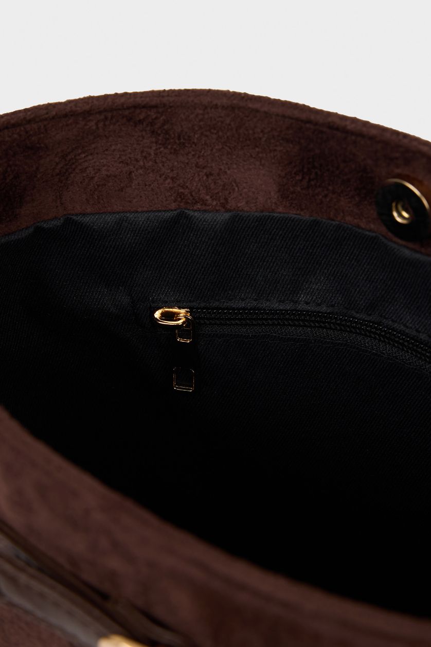 Kadın Koyu Kahve Süet El Çantası