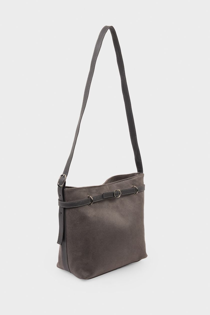 Kadın Gri Kadın Süet El Çantası