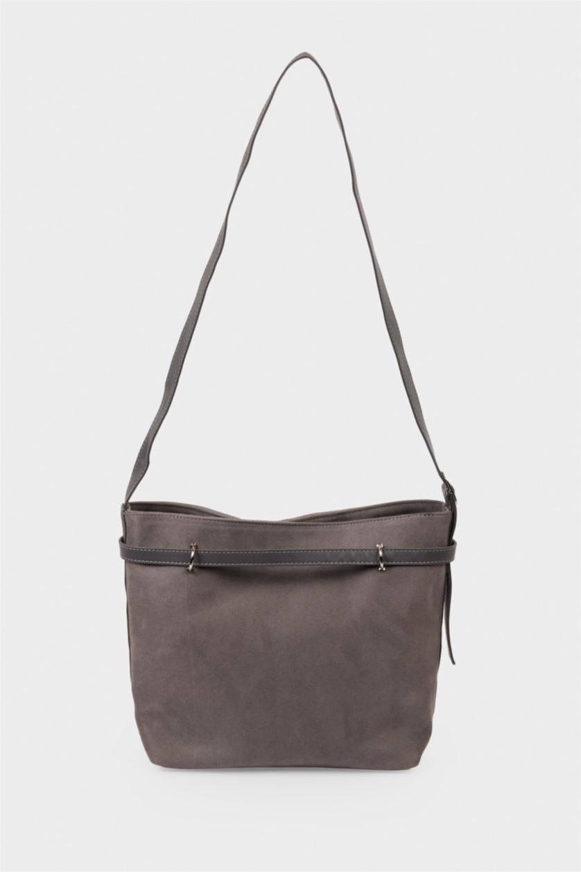 Kadın Gri Kadın Süet El Çantası