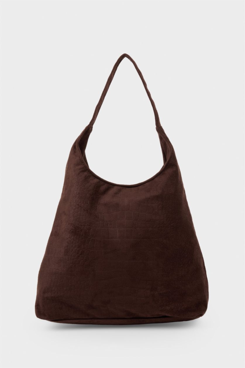 Kadın Koyu Kahve Kadın Süet Omuz Çantası