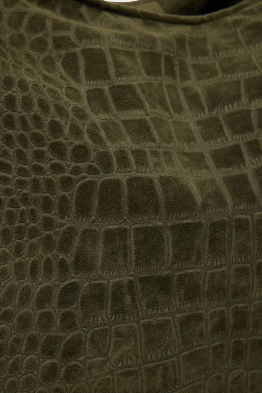 Kadın Haki Kadın Süet Omuz Çantası