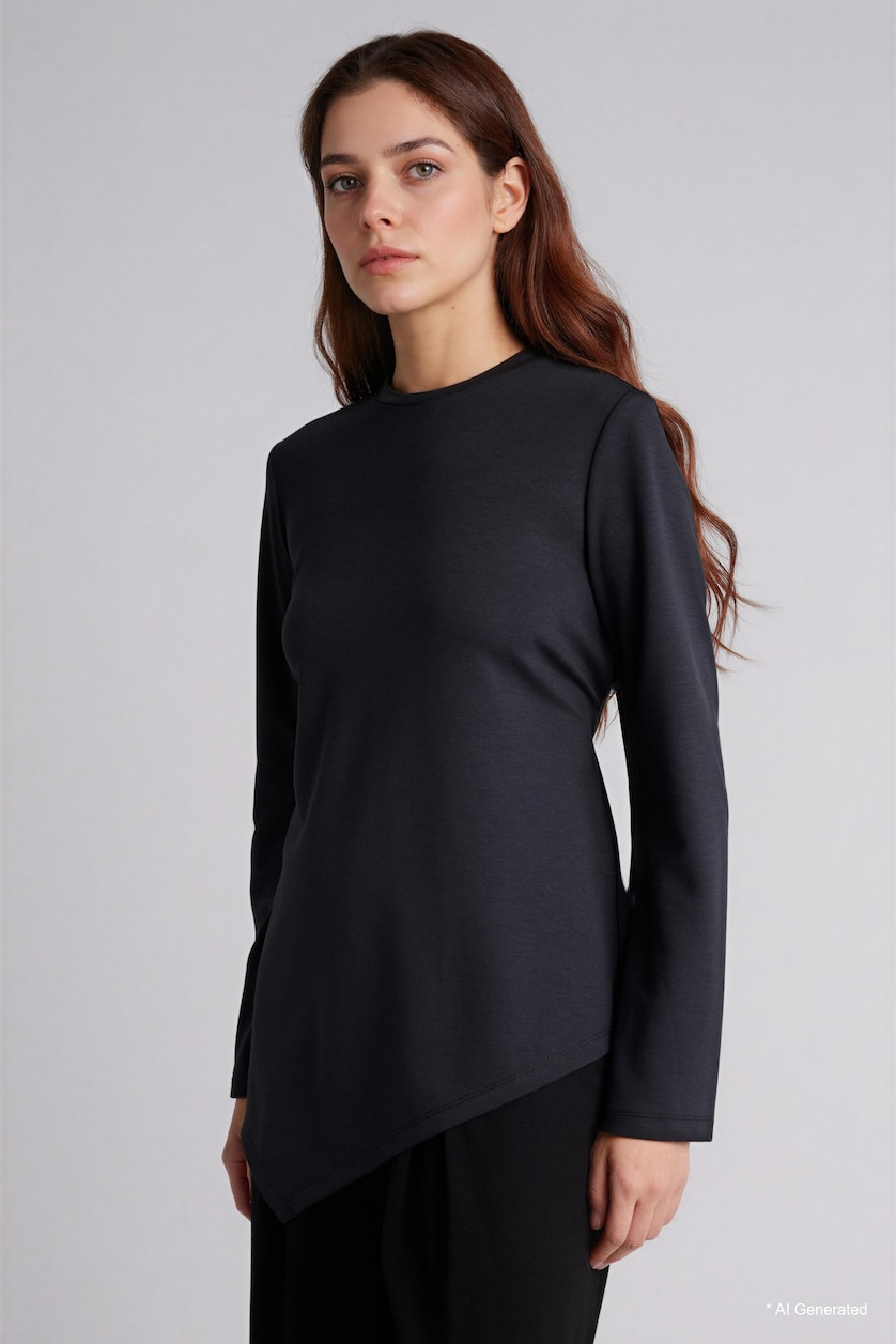 Women Anthracite Regular Fit Long Sleeve Tunic