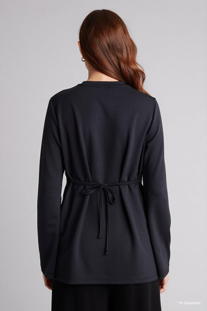 Women Anthracite Regular Fit Long Sleeve Tunic